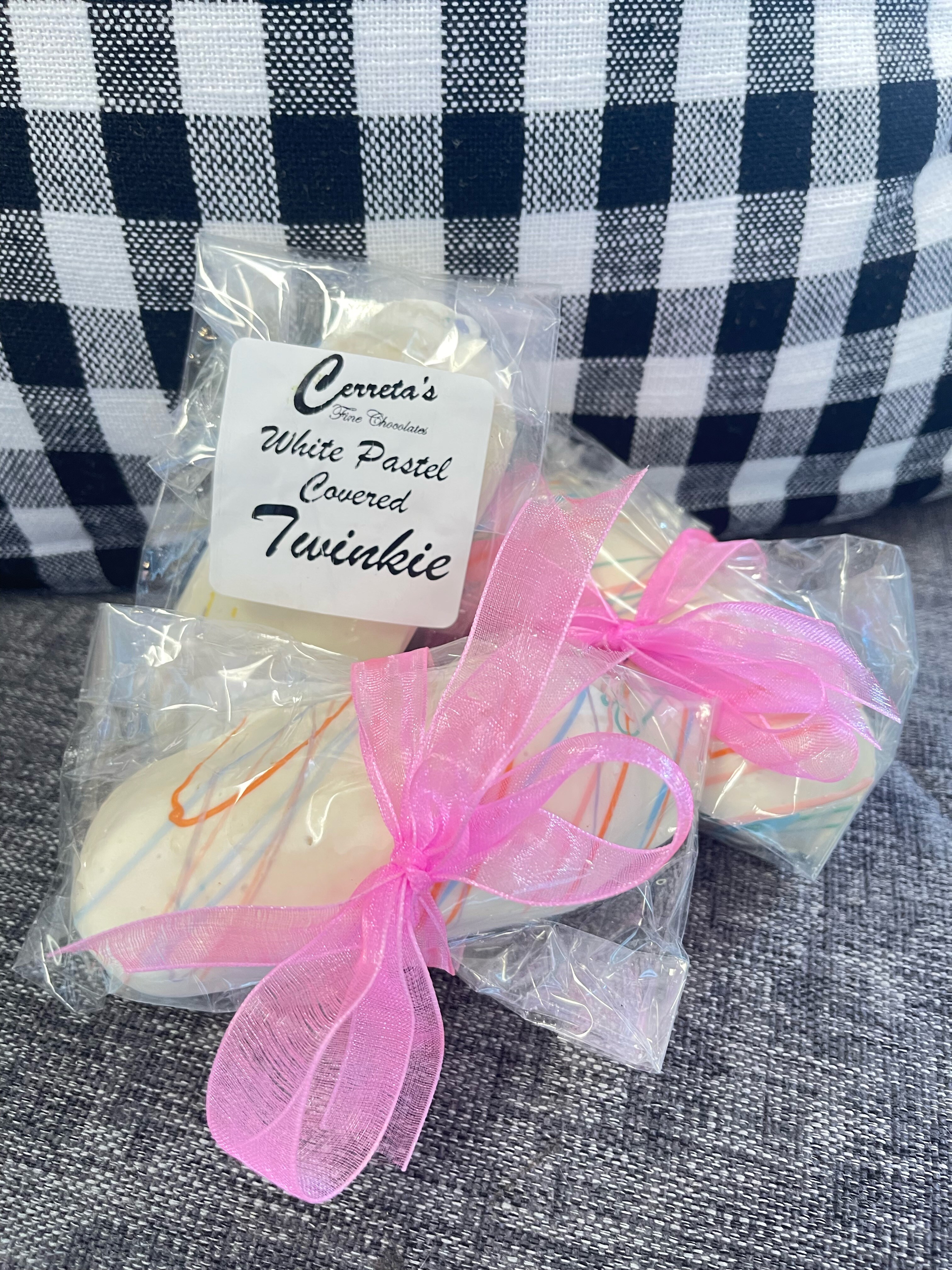 White chocolate dipped Twinkies